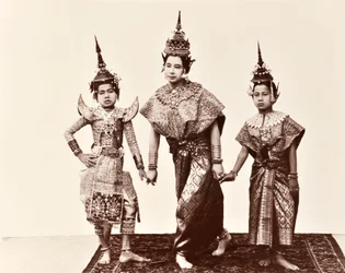 Klassische thailändische Tänzer, um 1900